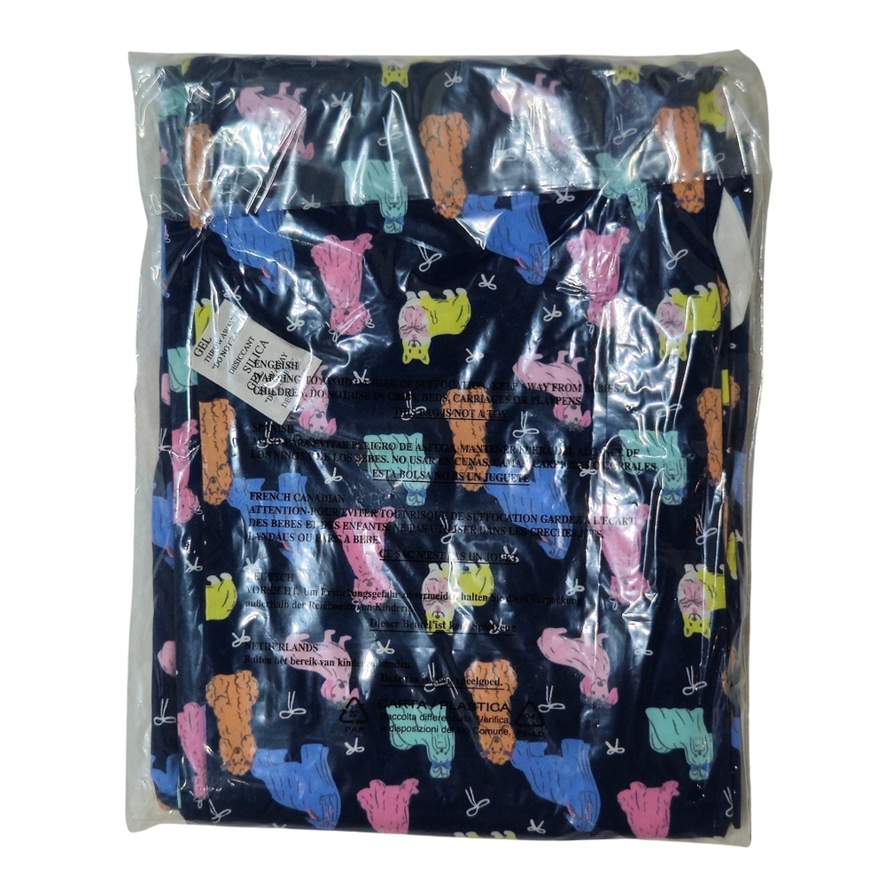 PJ Salvage Pajama Set Dogs Large Navy Top/Pants Whimsy Colorful 🐶🩵 - Picture 2 of 2